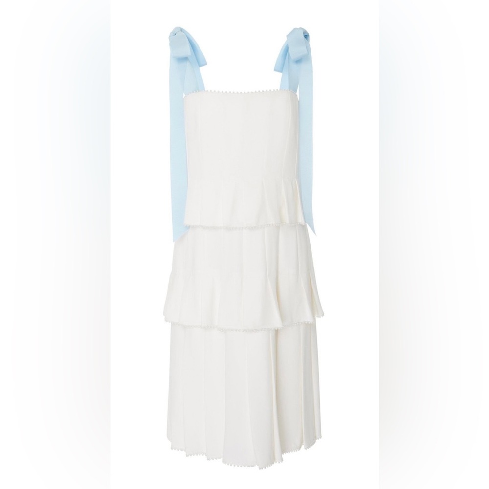 Carolina Herrera Hilidie Pleated Dress $3,790 Size 8